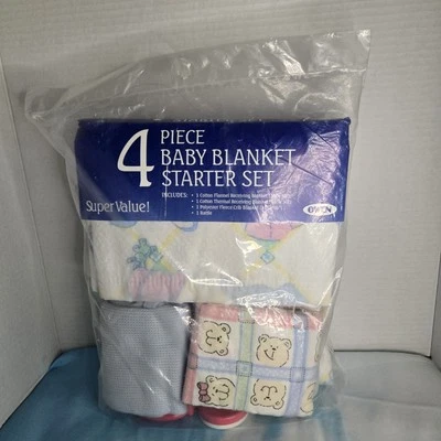 Vintage New Owen 4 Piece Baby Blanket Starter Set Cotton USA Made - Image 1 of 4