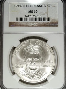 1998 S NGC MS 69 Robert Kennedy Uncirculated Commemorative ☆☆ 013 - Picture 1 of 2