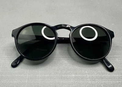 VTG Ray Ban Bausch & Lomb Gatsby Style 1 W0930 Small Black Round B&L Sunglasses - Image 1 of 4