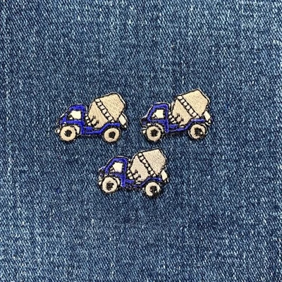 3-Pack Cement Truck Applique Patch - Mini Embroidered Concrete Mixer Badge 1" - Image 1 of 2
