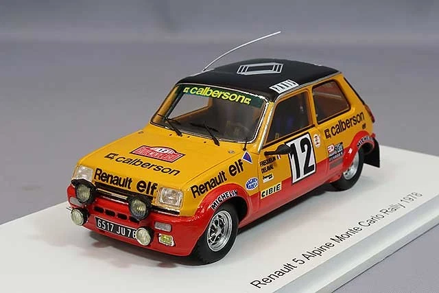 Spark Model RENAULT 5 GR.2 N.12 3rd MONTE CARLO 1978 G.FREQUELIN-J.DELAVAL 1 43