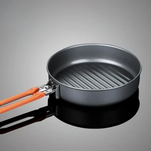 Non Stick Camping Cookware with Foldable Handle Steak Frying Pan Picnic - Picture 1 of 8
