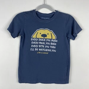 Life Is Good Kinder T-Shirt Größe Medium Hund I'll Be Watching You Crusher Tee blau - Bild 1 von 5