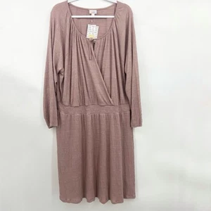 Lularoe Jody Dress Wrap Crushed Stretch Fabric Long Sleeve Dusty Rose Plus Sz 3X - Picture 1 of 8