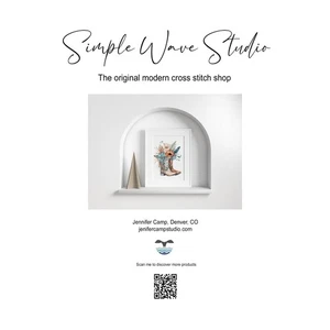 Wildflowers in Cowboy Boots Counted Cross Stitch Pattern Chart - Picture 1 of 4