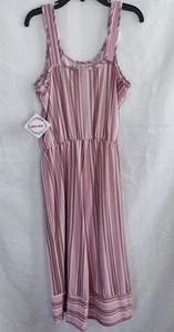 ShoSho Girls Romper Size 10 Pink Cream Brown Stripe Sleeveless Knit Outfit NEW - Picture 1 of 4