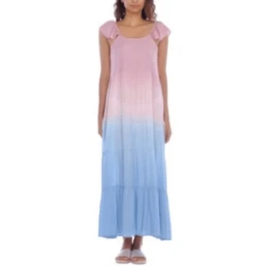 Raviya Ombre Schulterfrei Maxi Schwimmen Überziehen Mauve Blau Rosa Größe Large - Bild 1 von 8
