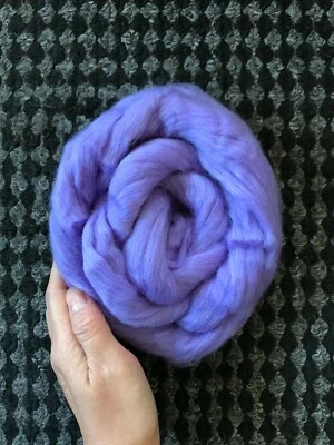 2 унции сиреневой мериносовой шерсти ровинг 22,5 микрона для спиннинга валяния ткачества - Изображение 1 из 2