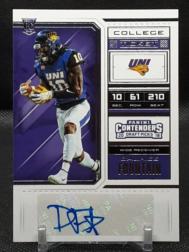 DAURICE FOUNTAIN 2018 CONTENDERS DRAFT AUTO ROOKIE COLTS BEARS NORTHERN IOWA T# - Image 1 of 1