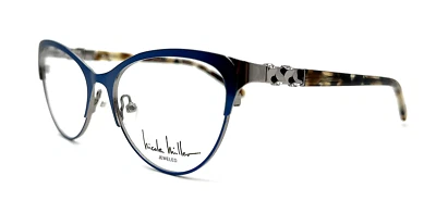 NUEVOS ANTEOJOS NICOLE MILLER ADI C03 AZULES CON JOYAS PARA MUJER 52-16-135 Foto 1 de 4