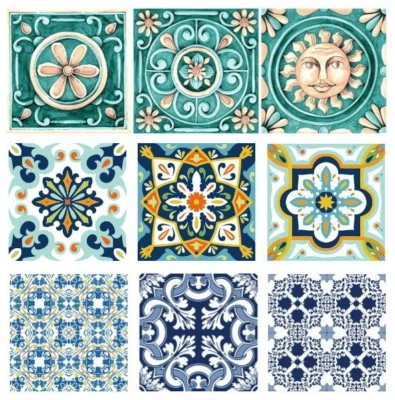 10 Aufkleber 20 x 20 cm Fliesen- Wand- Deko- Sticker div.Muster Mosaik Flamingo  - Bild 1 von 4