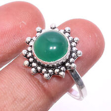 Green Onyx Gemstone 925 Sterling Silver Jewelry Ring Size 8.5