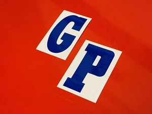 LAMBRETTA GP125 150 200 GLOSS BLUE 3.5 INCH SELF ADHESIVE FLYSCREEN STICKERS - Picture 1 of 3