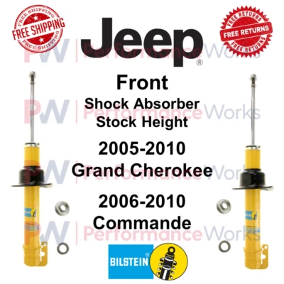 Bilstein B6 4600 Shocks Pair 0" Front Lift For Grand Cherokee Commander RWD 4WD - Image 1 of 4