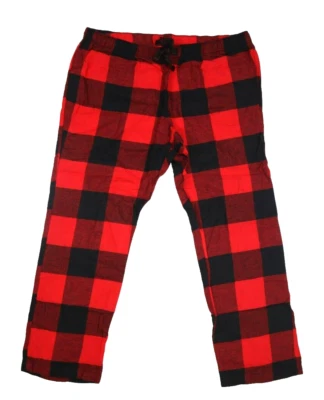 Pijama de franela de tiro medio azul marino antiguo pantalones de salón para dormir rojo búfalo a cuadros para mujer XL Foto 1 de 4
