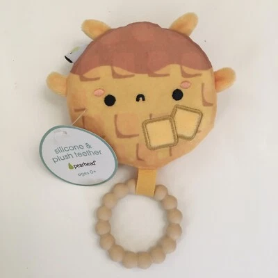NEW Silicone Teether Plush Soft Baby Toy Breakfast Waffle Pearhead Teething Ring - Image 1 of 4