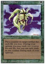 1x Living Artifact LP, English MTG Revised Edition