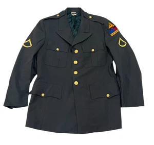 Vintage US Army Green Man's Coat Tropical AG-344 Size 41S Military Wool Patch - Picture 1 of 14