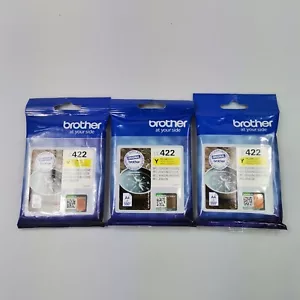 3 cartucce gialle originali Brother LC422 per Brother MFC-J6940DW MFC-J5340DW - Foto 1 di 2