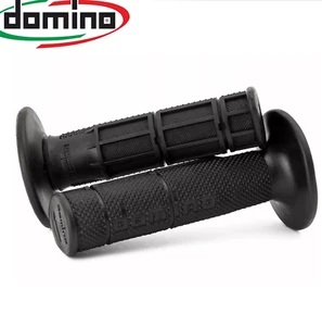 MANOPOLE DOMINO MOTO CROSS ENDURO Nere MOTARD PIT BIKE OFF ROAD UNIVERSALI - Imagen 1 de 4