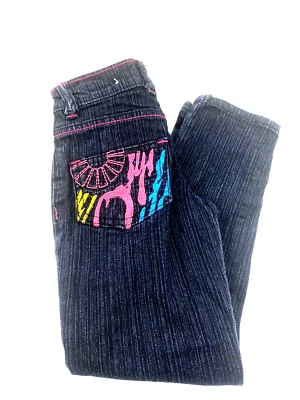 Pantalones de mezclilla para niñas talla 5 niños pantalones bordados bolsillos Foto 1 de 4