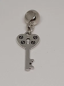 Charm Ciondolo Pendente  Per Bracciale Chiave Tono Argento - Foto 1 di 2