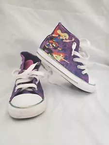 Converse Infant Girls Hi Top DC Superheroes Purple Casual Shoes Size US 8 EU 24 - Picture 1 of 14