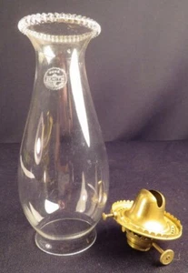 1860-70's Early Miller Set-Screw #1 Kero Oil Burner & Zenith Pearl Top Chimney - Picture 1 of 8