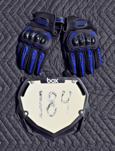 1Storm Adult Motocross Motorcycle Bicycle Gloves LARGE + Lee Racing Number Plate - Foto 1 di 5