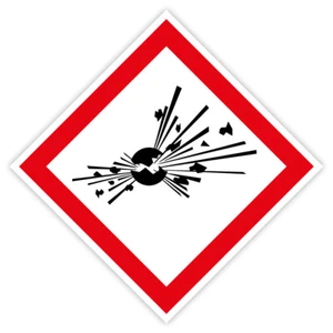 Aufkleber GHS 01 „Explosionsgefahr / Explosive Stoffe“ Gefahrensymbol | 5-20cm - Bild 1 von 1