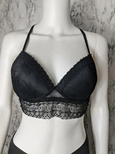 Coco Dessous L Large schwarz BH Spitze Neckholder leicht gefüttert Bralette - Bild 1 von 10