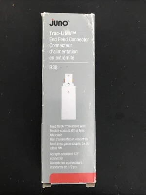Conector de alimentación final Juno Trac-Lites R38 1/2" blanco nuevo en caja - lote de 5 Foto 1 de 4