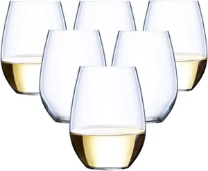 36 ct Stemless Unbreakable Crystal Clear Disposable Plastic Wine Glass 10 oz - Picture 1 of 4