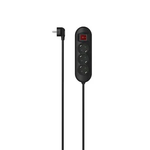 Hama Steckdosenleiste 3-fach m. Schalter Mehrfachsteckdose rund 1,4m Kabel Schw. - Bild 1 von 3