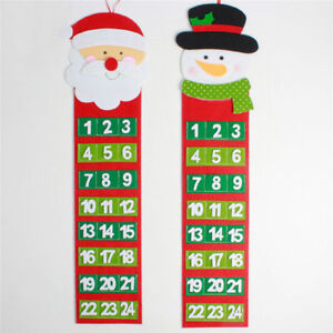 Christmas Hanging Advent Calendar Santa Claus Countdown Xmas Home Decor GR