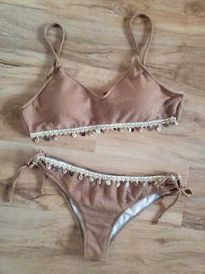 New women's juniors light brown string bikini Swimsuit size XL - Image 1 of 4