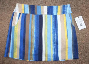 MWT Women's Zac & Rachel Pull On Skort ~ Stripes ~ Stretch ~ Pockets PETITE 10P - Picture 1 of 12