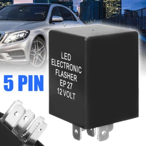 5-Pin EP27 FL27 LED Flasher Relay Fix For LED Turn Signal Lamps Hyper Flash 12V - Picture 1 of 11