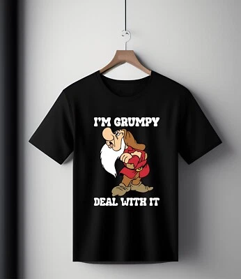 I'm Grumpy Deal With It Funny Meme Camiseta Enana Dibujos Animados Amantes Abuelo Regalo Top Foto 1 de 4