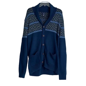 Gap Men’s Patterned Blue/Gray Pocketed Cardigan - SZ: Medium - Picture 1 of 8