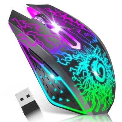 VersionTECH. Wireless Gaming Mouse, Rechargeable Computer Mouse Mice with LED - Image 1 of 4