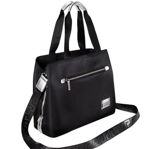 Versace Tasche Holdall Weekender schwarz metallic Handtasche groß Handtasche RAR NEU - Bild 1 von 9