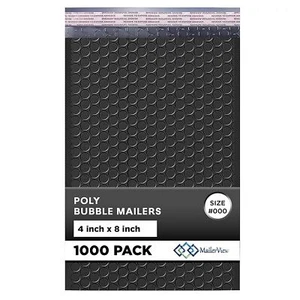 MAILERVIEW Schwarz Klein Luftpolster Versandtaschen 4x8 Zoll #000 | Dick Gepolstert Poly Luftpolster M - Bild 1 von 8