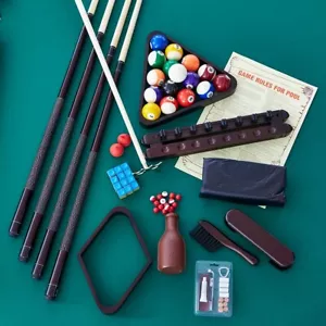 Kit de accesorios para mesa de billar de lujo con acabado de nogal 4 tacos de billar - Imagen 1 de 1