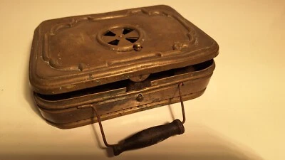 Ancienne chaufferette de voyage en cuivre laiton Girodon Lyon Stoker - Photo 1/4