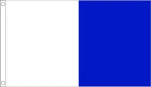 3' x 2' WHITE and BLUE FLAG Irish Monaghan Waterford Ireland County GAA Football - Picture 1 of 1