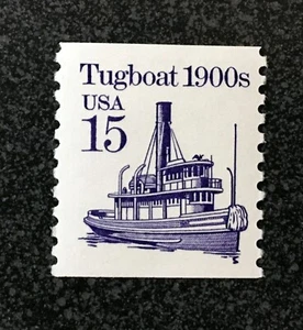 USA1988 #2260 15c Tugboat 1900s - Transportation Series Coil Single mint - Picture 1 of 1