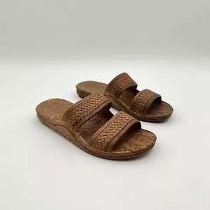 Pau Hawaii Women's Casual Sandals Light Brown Size 7 Open Toe Flats Shoes - Picture 1 of 18