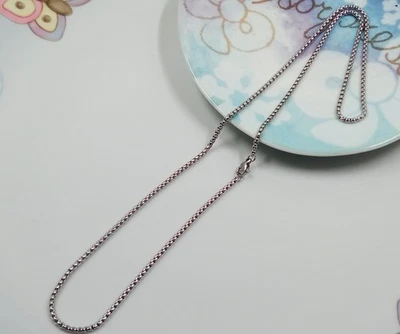 1pz collana girocollo box chain  60cmx2,5mm in acciaio inox colore argento scuro - Immagine 1 di 2