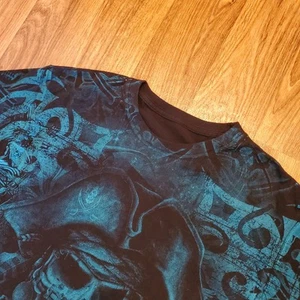 Vintage Pirate Skull Shirt Men Med Black Graphic Adventure Mexico Caribbean AOP - Picture 1 of 6